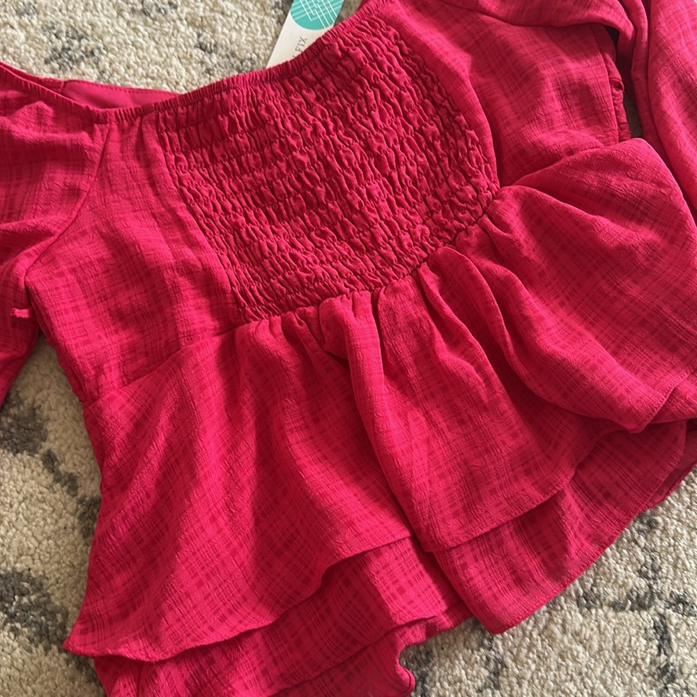 Peplum Ruffle Off-Shoulder Blouse - Picture 6 of 6